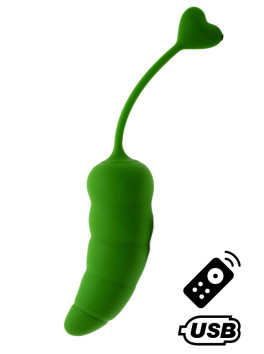 PIMENTO, Un Œuf vibrant avec télécommande, couleur et forme Piment en silicone médical
