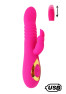 TWIST 2 Rose, Vibromasseur Rabbit va-et-vient USB en silicone médical, doté de 18 modes de stimulation 