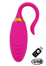 PLEASURE, Un Œuf vibrant USB avec télécommande, dans un silicone médical doux et rainuré 
