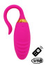 PLEASURE, Un Œuf vibrant USB avec télécommande, dans un silicone médical doux et rainuré 
