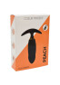 PEACH, Plug Vibrant noir long USB avec télécommande, dans un silicone médical doux et lisse