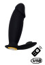 ACHILLE, Mini vibromasseur noir USB, forme pénis avec stimulation clitoridienne, avec télécommande