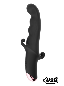 BLACK KNIGHT, Vibromasseur Point G USB en silicone médical doux, doté de 10 modes de vibration 
