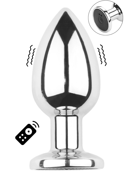 Plug vibrant acier inoxydable anal taille M avec télécommande, USB BOOTY