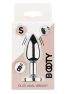 Plug vibrant acier inoxydable anal taille S avec télécommande, USB BOOTY
