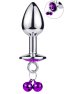Plug bijou aluminium violet avec clochettes Taille S JINGLE 