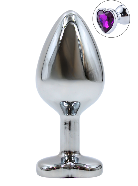 Plug bijou en aluminium bijou coeur violet Medium LOVELY