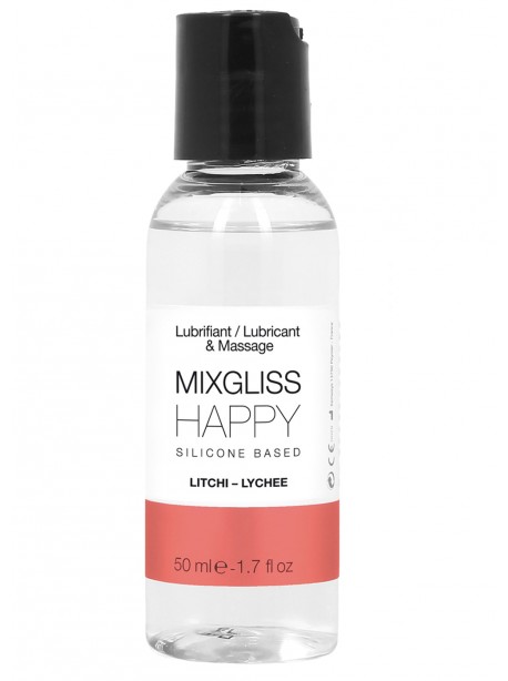 Grossiste Mixgliss Lubrifiant silicone litchi 50ml compatible preservatif