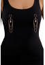 Bijoux de seins avec 3 chainettes doré rose et une perle