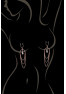 Bijoux de seins avec 3 chainettes doré rose et une perle