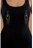 Bijoux de seins avec 3 chainettes doré rose et une perle