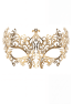 Masque vénitien Chiara rigide doré avec strass