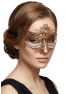 Masque vénitien Ornella rigide doré avec strass