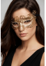 Masque vénitien Alba rigide doré avec strass