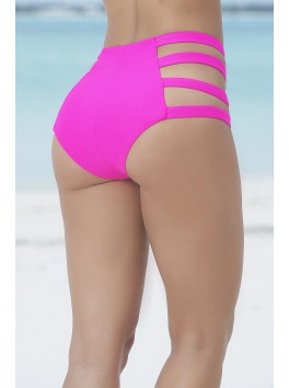 grossiste Mapalé Bas de bikini culotte ajouré rose bas de maillot de rose culotte haute rétro