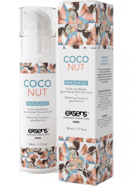 grossiste Exsens Huile massage noix de coco chauffante et comestible texture douce