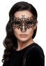 Masque vénitien Chiara rigide noir avec strass