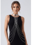 Bijou Tour de cou trois anneaux avec chaines de corps argenté