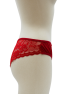 Culotte rouge en dentelle avec nœud en satin