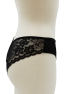 Culotte noire en dentelle avec nœud en satin