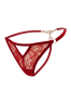 String rouge avec bijou perle strass dorés