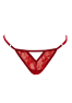 String rouge avec bijou perle strass dorés