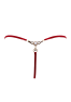 String rouge avec bijou perle strass dorés