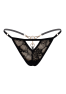 String noir avec bijou perle strass dorés