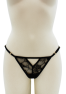 String noir avec bijou perle strass dorés