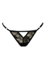 String noir avec bijou perle strass dorés