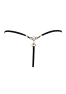 String noir avec bijou perle strass dorés