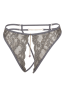 String gris avec bijou couleur aléatoire et chaîne dorée