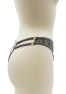 String gris avec bijou couleur aléatoire et chaîne dorée