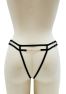 String noir avec bijou couleur aléatoire et chaîne dorée