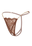 String en dentelle taupe ouvert avec chaînes dorées