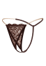 String en dentelle marron ouvert avec chaînes dorées