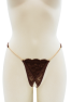 String en dentelle marron ouvert avec chaînes dorées