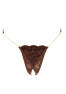 String en dentelle marron ouvert avec chaînes dorées