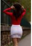 Jupe courte blanche Camélia