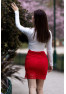 Jupe longue rouge Catalina