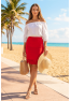 Jupe longue rouge Maria
