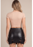 Jupe courte simili cuir noir Paula