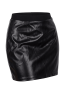 Jupe courte simili cuir noir Paula
