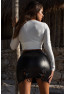 Jupe courte simili cuir noir Paula