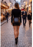 Jupe courte simili cuir noir Paula