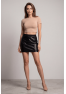 Jupe courte simili cuir noir Paula
