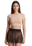 Mini jupe noire en résille transparente Stella
