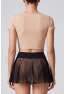 Mini jupe noire en résille transparente Stella