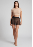 Mini jupe noire en résille transparente Stella