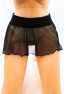 Mini jupe noire en résille transparente Stella